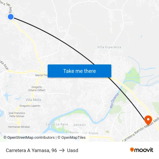 Carretera A Yamasa, 96 to Uasd map