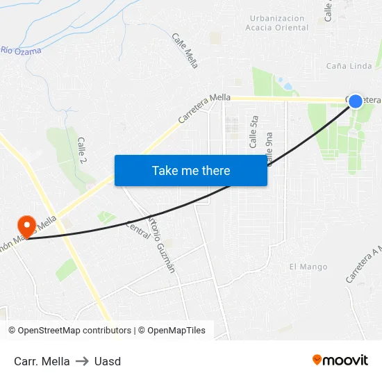 Carr. Mella to Uasd map