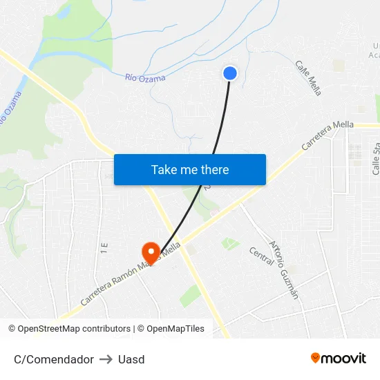 C/Comendador to Uasd map