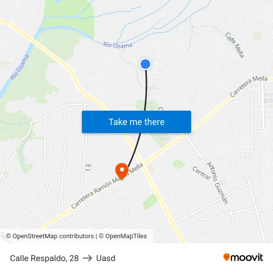 Calle Respaldo, 28 to Uasd map