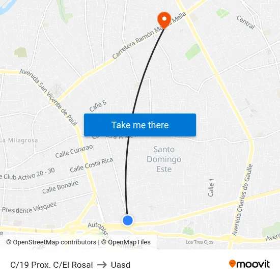 C/19 Prox. C/El Rosal to Uasd map