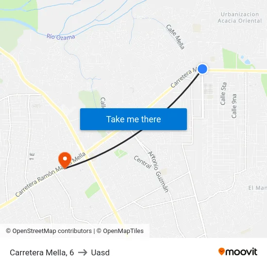Carretera Mella, 6 to Uasd map