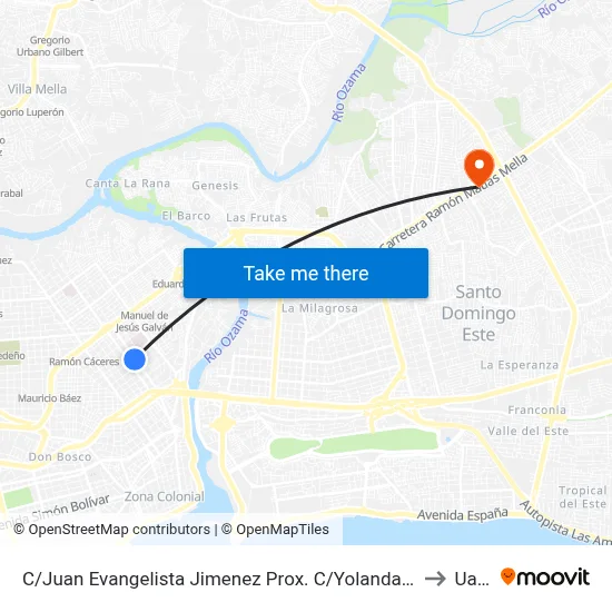 C/Juan Evangelista Jimenez Prox. C/Yolanda Guzman to Uasd map