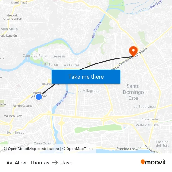 Av. Albert Thomas to Uasd map