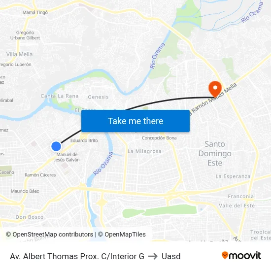 Av. Albert Thomas Prox. C/Interior G to Uasd map