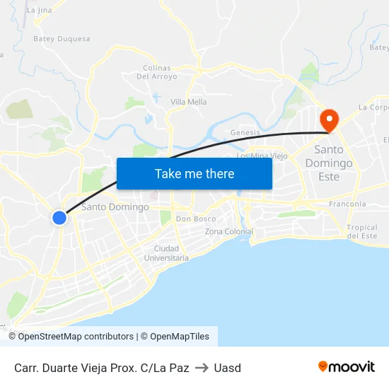 Carr. Duarte Vieja Prox. C/La Paz to Uasd map