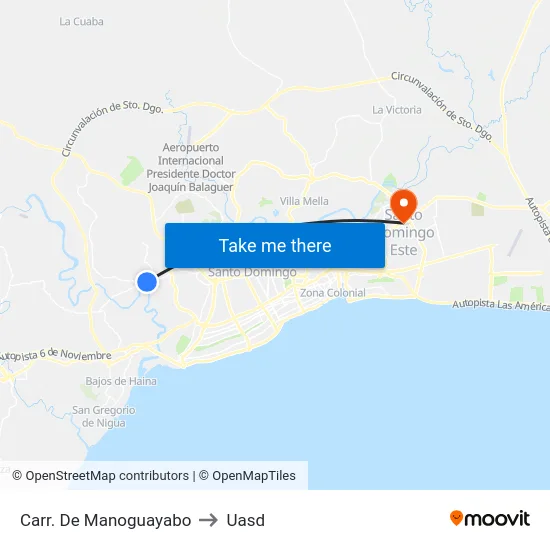 Carr. De Manoguayabo to Uasd map