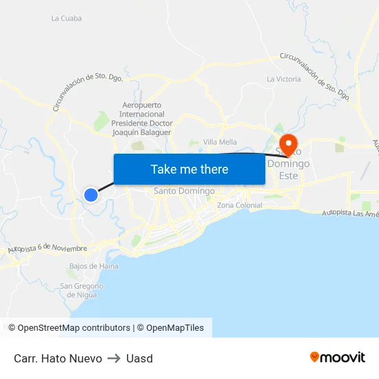 Carr. Hato Nuevo to Uasd map