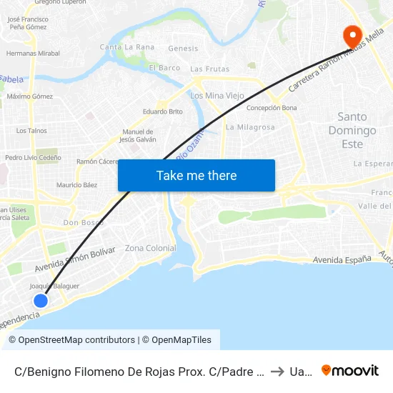 C/Benigno Filomeno De Rojas Prox. C/Padre Pina to Uasd map
