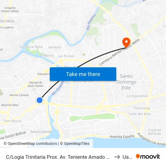 C/Logia Trinitaria Prox. Av. Teniente Amado García to Uasd map