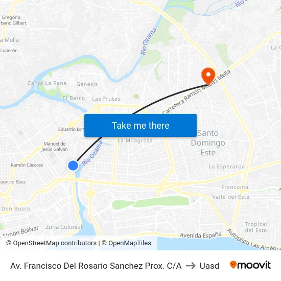 Av. Francisco Del Rosario Sanchez Prox. C/A to Uasd map