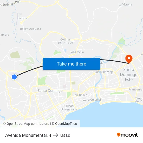 Avenida Monumental, 4 to Uasd map