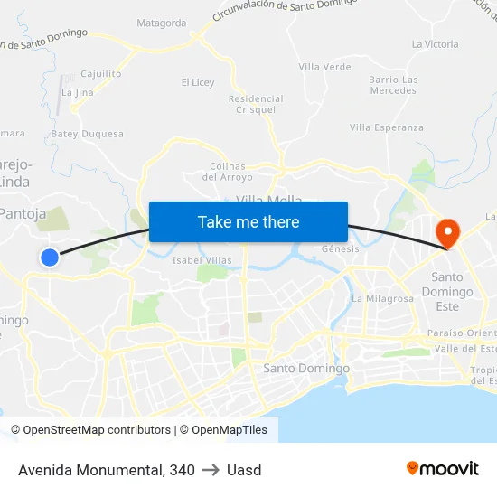Avenida Monumental, 340 to Uasd map