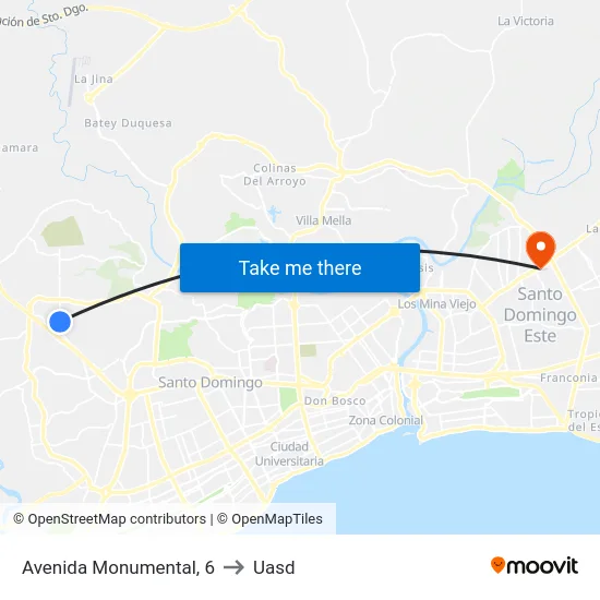 Avenida Monumental, 6 to Uasd map