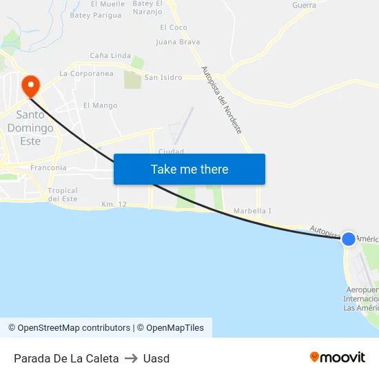 Parada De La Caleta to Uasd map