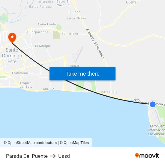 Parada Del Puente to Uasd map