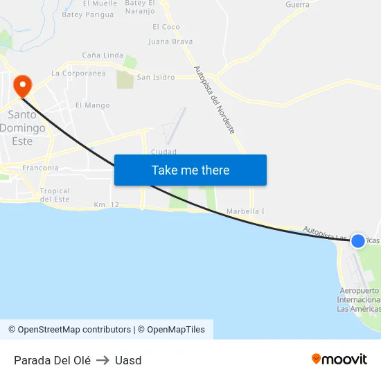 Parada Del Olé to Uasd map