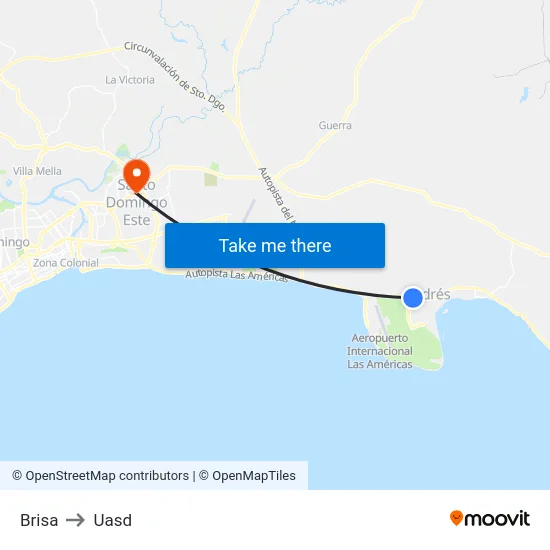 Brisa to Uasd map