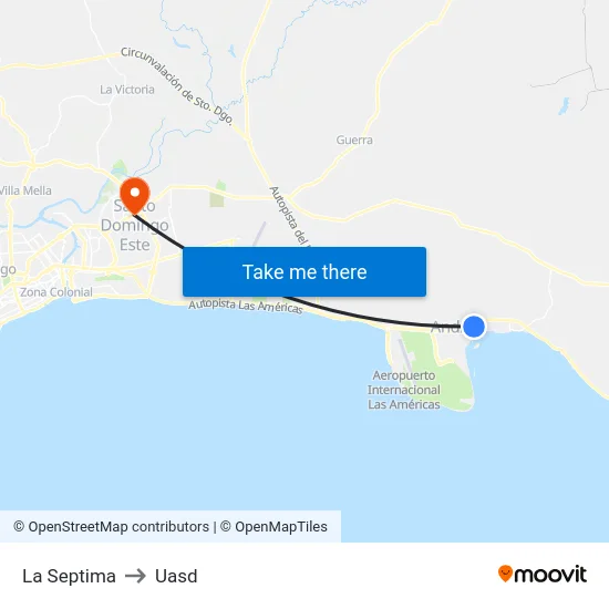 La Septima to Uasd map