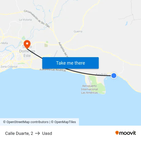 Calle Duarte, 2 to Uasd map