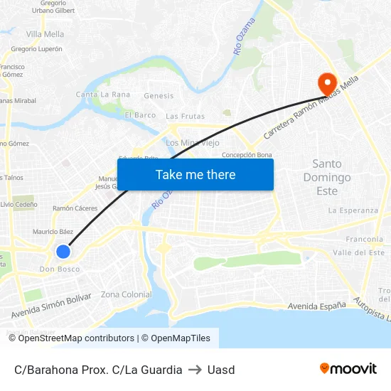 C/Barahona Prox. C/La Guardia to Uasd map