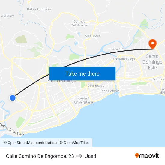 Calle Camino De Engombe, 23 to Uasd map