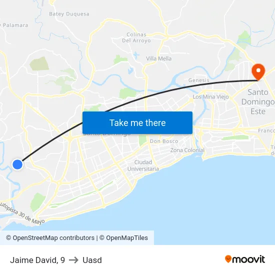 Jaime David, 9 to Uasd map