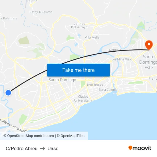 C/Pedro Abreu to Uasd map