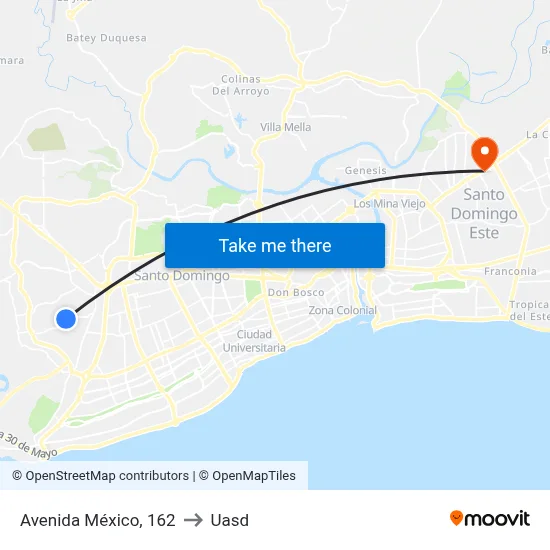 Avenida México, 162 to Uasd map