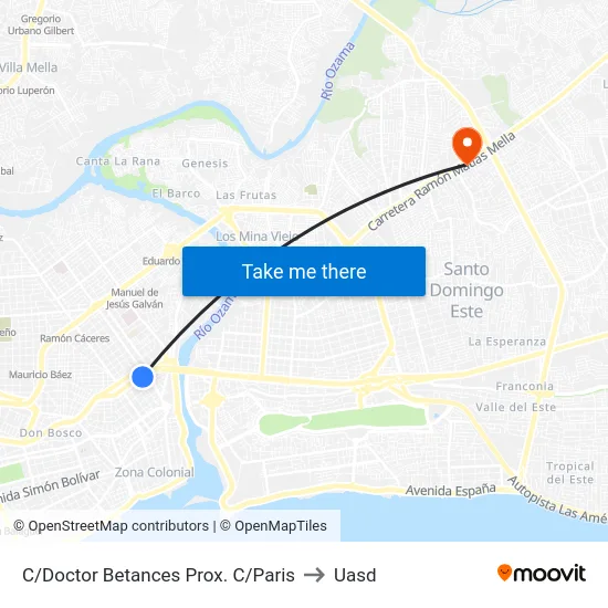 C/Doctor Betances Prox. C/Paris to Uasd map