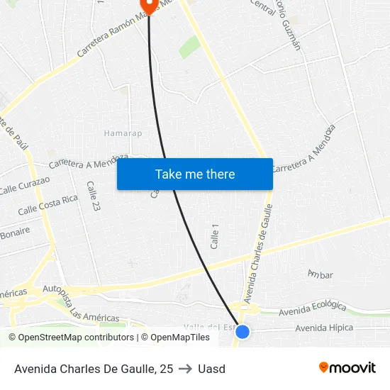 Avenida Charles De Gaulle, 25 to Uasd map