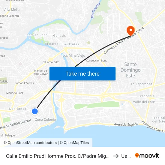 Calle Emilio Prud'Homme Prox. C/Padre Miguel to Uasd map