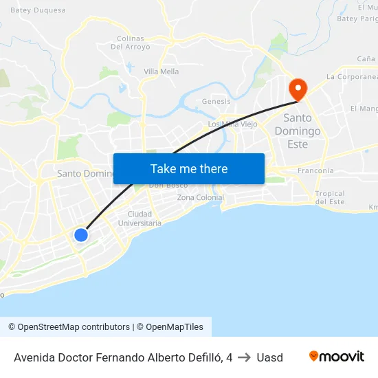 Avenida Doctor Fernando Alberto Defilló, 4 to Uasd map