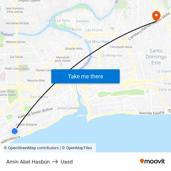 Amín Abel Hasbún to Uasd map