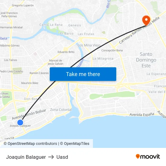 Joaquín Balaguer to Uasd map