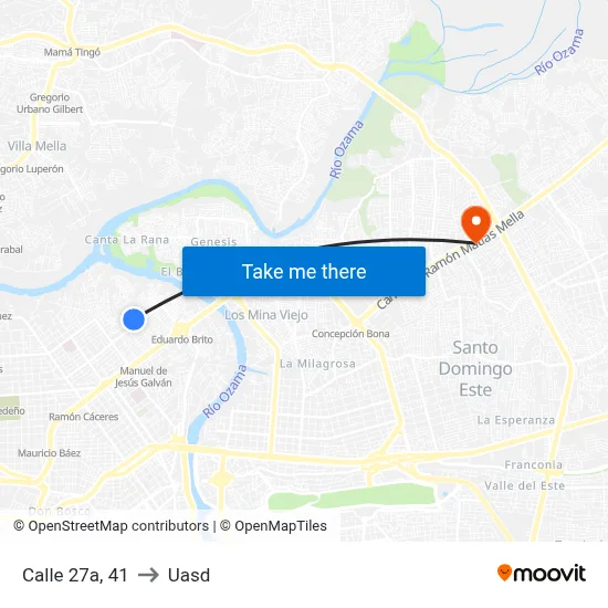 Calle 27a, 41 to Uasd map