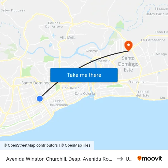 Avenida Winston Churchill, Desp. Avenida Roberto Pastoriza to Uasd map