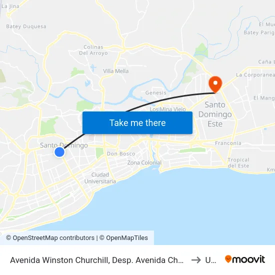 Avenida Winston Churchill, Desp. Avenida Charles Sumner to Uasd map