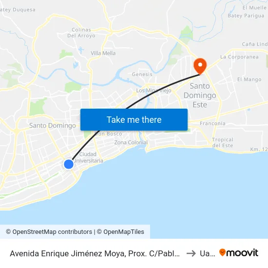 Avenida Enrique Jiménez Moya, Prox. C/Pablo M. Tavárez to Uasd map