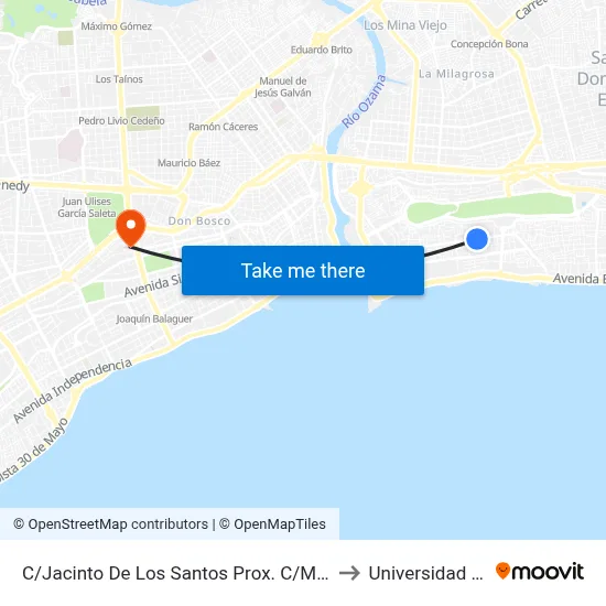 C/Jacinto De Los Santos Prox. C/Mi Esfuerzo to Universidad Apec map