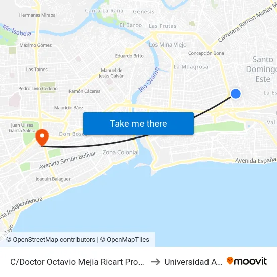 C/Doctor Octavio Mejia Ricart Prox. C/20 to Universidad Apec map