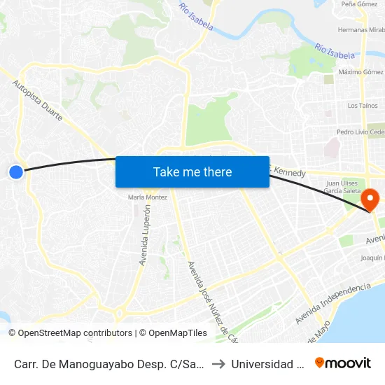 Carr. De Manoguayabo Desp. C/San Miguel to Universidad Apec map