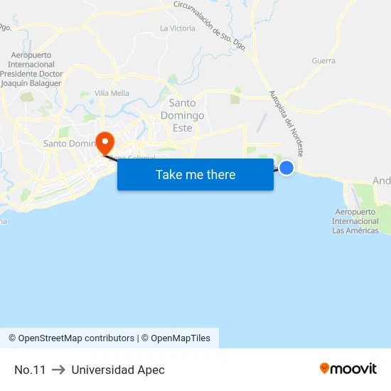 No.11 to Universidad Apec map