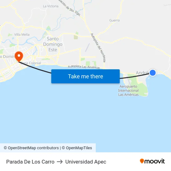 Parada De Los Carro to Universidad Apec map