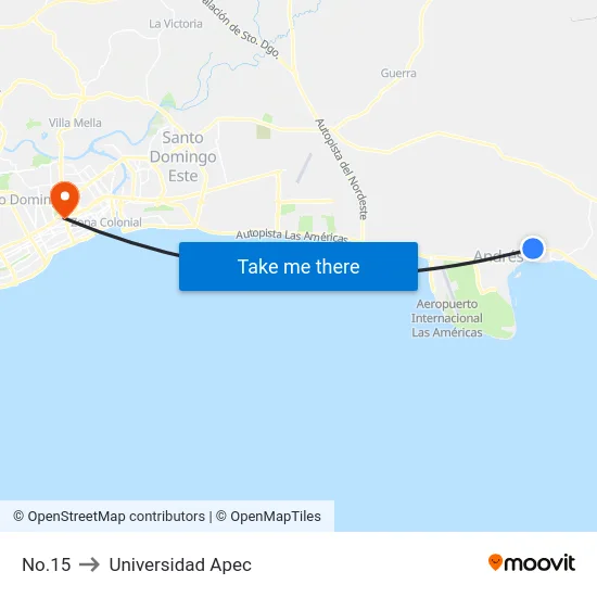 No.15 to Universidad Apec map