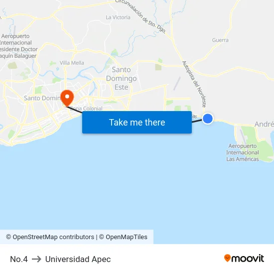 No.4 to Universidad Apec map