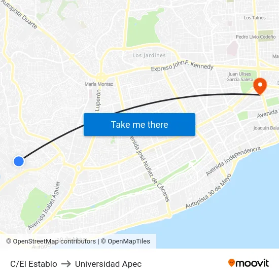 C/El Establo to Universidad Apec map