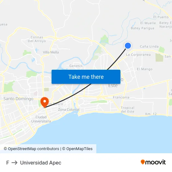 F to Universidad Apec map