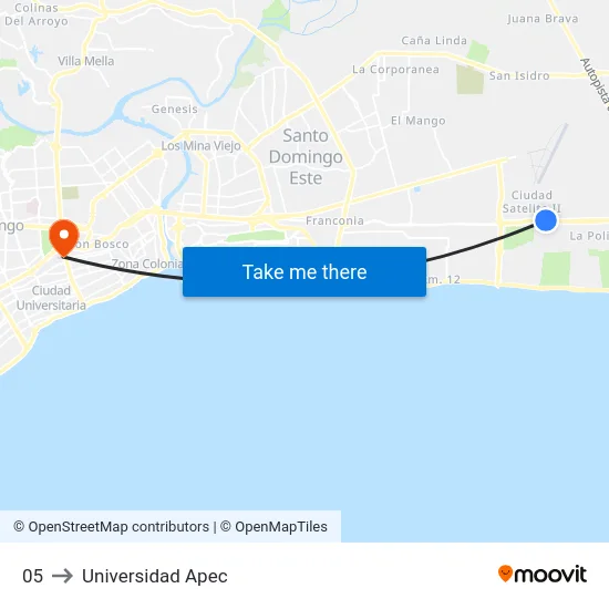 05 to Universidad Apec map