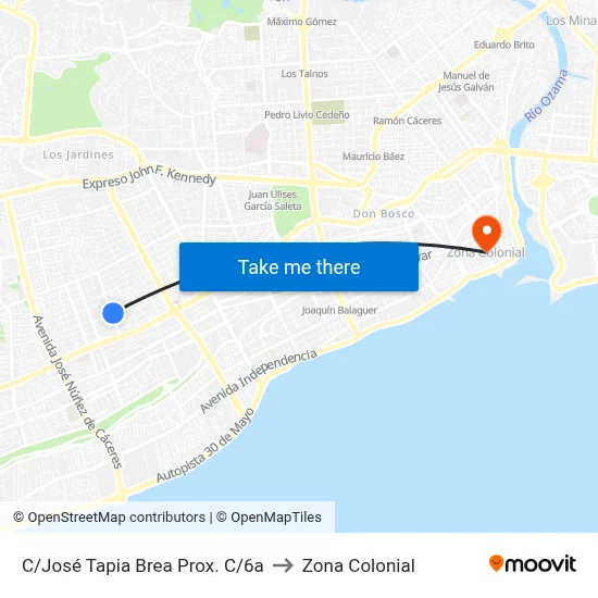 C/José Tapia Brea Prox. C/6a to Zona Colonial map